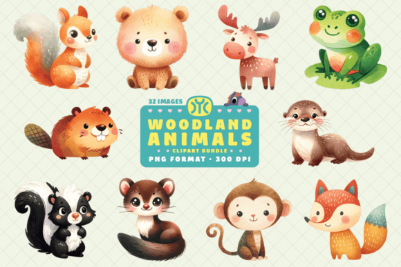Download Watercolor Woodland Animals Clipart PNG - Watercolor woodland animals Collection
