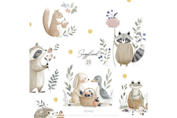 Download Watercolor Woodland Animals Clipart Set - Watercolor woodland animals Collection