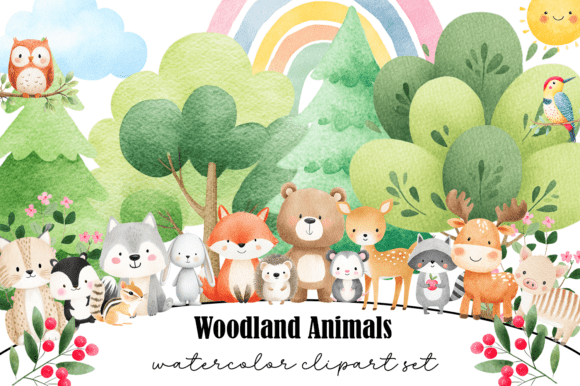 Download Watercolor Woodland Animals Clipart - Watercolor woodland animals Collection