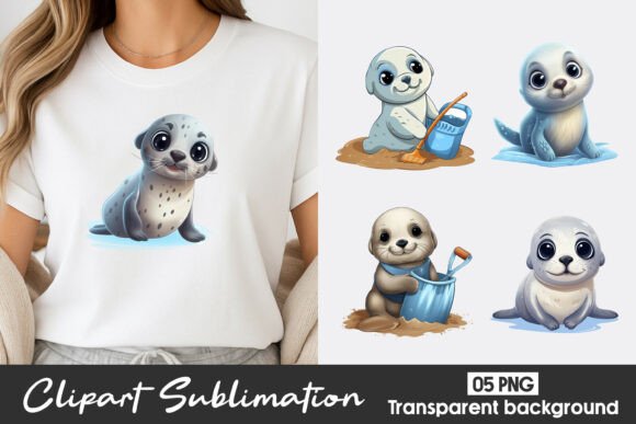 Download Cute Seal Watercolor Clipart PNG - Premium Bundle