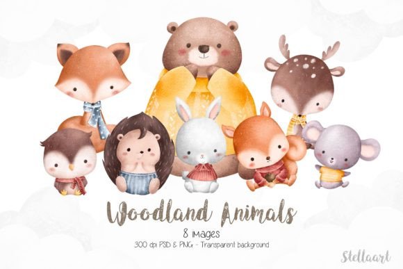 Download Watercolor Woodland Animals Character - Watercolor woodland animals Collection