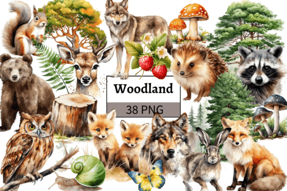 Download Watercolor Woodland Animals Illustration - Watercolor woodland animals Collection