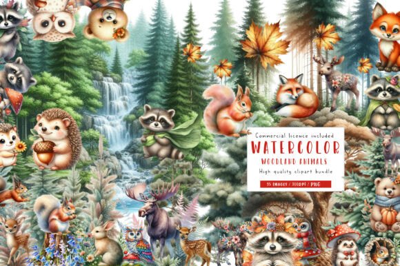 Download Watercolor Woodland Animals Clipart - Watercolor woodland animals Collection