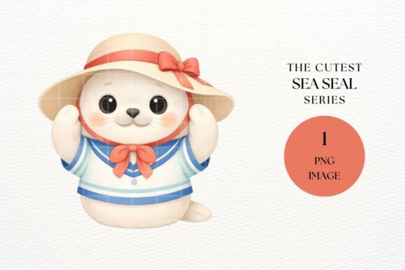 Download Cute Seal Sailor Clipart PNG - Premium Resources