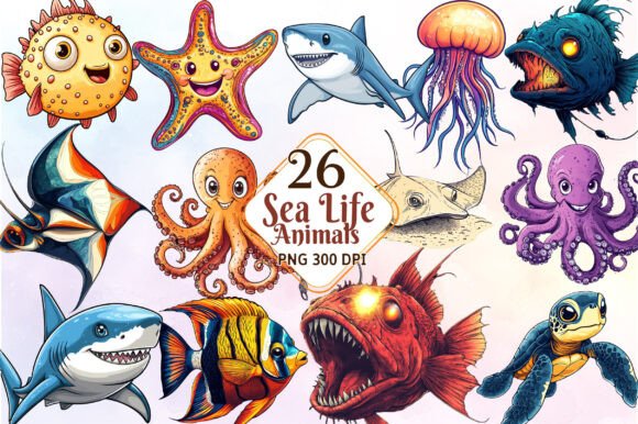 Download Sea Life Clipart, Sea Animals Clipart - Sea life Collection
