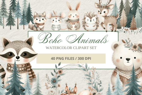 Download Watercolor Woodland Animals Clipart - Watercolor woodland animals Collection