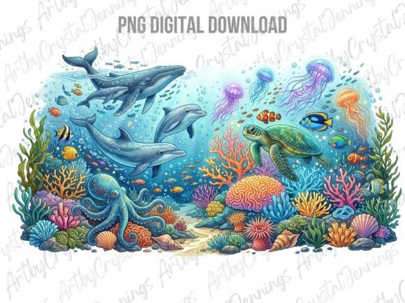 Download Underwater Sea Life Coral Reef Ocean PNG - Sea life Collection