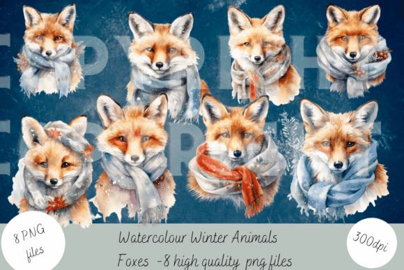 Download Watercolour Foxes - Premium Resources