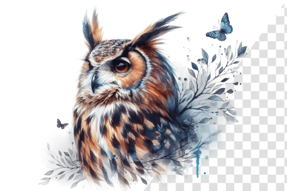 Download Wise Owl Reflections Watercolor Art - Owl Collection